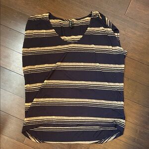 Guess by Marciano Navy blue Tank Top with Gold Stripes